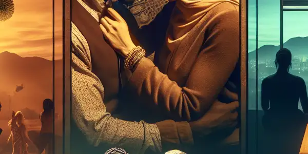 A triptych illustrating the emotional spectrum of adult films: romance, disillusionment, and thoughtful discussion.